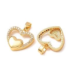 Valentine's Day Brass Micro Pave Clear Cubic Zirconia Pendants&nbsp;CU-K002-26A-G