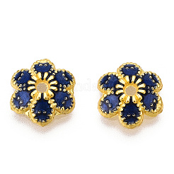6-Petal Alloy Enamel Bead Caps&nbsp;X1-ENAM-TAC0023-05