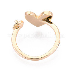 Heart Brass Shell Cuff Ring Settings&nbsp;X-KK-T076-74G