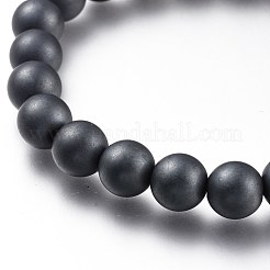 Non-magnetic Synthetic Hematite Beads Stretch Bracelets&nbsp;BJEW-A115-02
