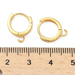 Brass Micro Pave Clear Cubic Zirconia Hoop Earring Findings&nbsp;KK-H532-14A-G