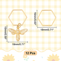 Bees Brass Pendant Decorations&nbsp;HJEW-AB00628