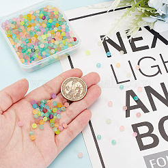 5 Bags Transparent Frosted Glass Beads&nbsp;GLAA-HY0001-36B
