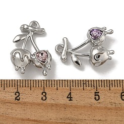 Rack Plating Alloy Rhinestone Pendants&nbsp;PALLOY-F312-19P