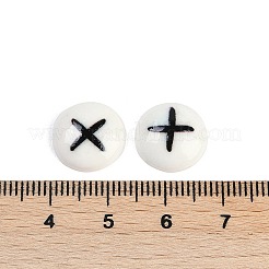 White and Black Flat Round Cartoon Resin Cabochons&nbsp;LS-CRES-Q009-01I