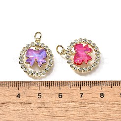 Brass Micro Pave Cubic Zirconia Pendants&nbsp;KK-Q043-07G