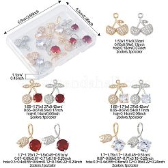 10Pcs 10 Styles Brass Micro Pave Cubic Zirconia Pendants&nbsp;KK-FS0001-80