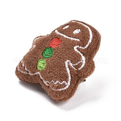 Gingerbread Man Cotton & Non-Woven & Velvet Fabric Brooch&nbsp;JEWB-A003-11