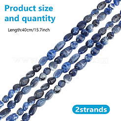 2 Strands Natural Sodalite Nuggets Beads Strands&nbsp;G-GO0001-43
