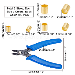 3000Pcs Tube Brass Crimp Beads for DIY Jewelry Making Finding Kit&nbsp;DIY-PH0005-94