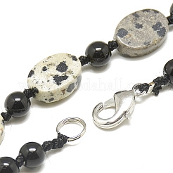 Natural Dalmatian Jasper Beaded Necklaces&nbsp;NJEW-S401-26