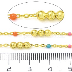 Brass Enamel Round Beaded Link Chain&nbsp;CHC-G022-07G-17