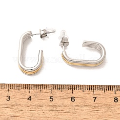 304 Stainless Steel Two Tone Stud Earrings&nbsp;EJEW-F355-05GP-04