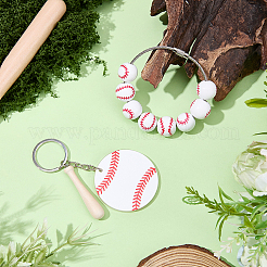 1Pc Baseball Wood Pendant Decorations&nbsp;FIND-BM0001-57B