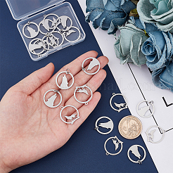 20Pcs 2 Style 201 Stainless Steel Pendants&nbsp;STAS-UN0028-49
