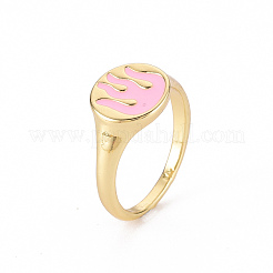 Alloy Enamel Wide Band Rings&nbsp;RJEW-N034-002A-RS