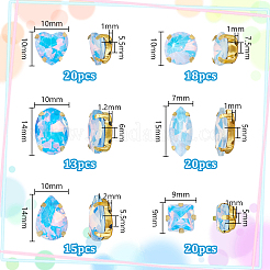 106pcs 6 Style Sew On Rhinestone&nbsp;FIND-OC0004-09E