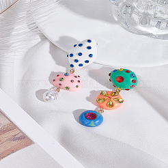 1 Piar Geometric Resin Acrylic Dangle Stud Earrings&nbsp;EJEW-LP0007-020
