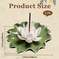 Lotus Leaf & Lotus Flower Porcelain Incense Burners&nbsp;DJEW-CN0001-38A