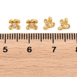 Brass Micro Pave Clear Cubic Zirconia Charms&nbsp;KK-Z162-04G