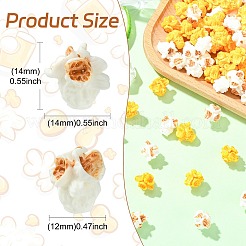 100Pcs 2 Colors Resin Popcorn Miniature Ornaments&nbsp;RESI-CJ0005-34