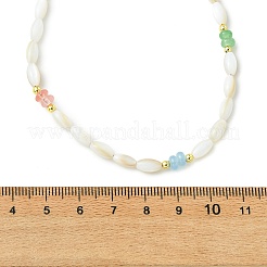 Mixed Stone and Dyed Natural Shell Rice Beaded Necklaces for Women&nbsp;NJEW-JN06347