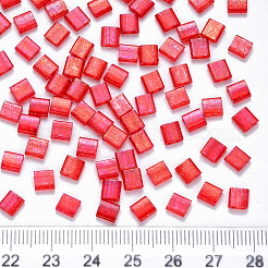 FGB 2-Hole Baking Paint Transparent Glass Seed Beads&nbsp;X-SEED-S031-L-254