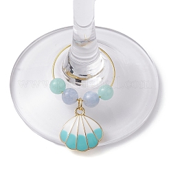 Turtle/Starfish/Shell Alloy Enamel Wine Glass Charms&nbsp;AJEW-JO00200