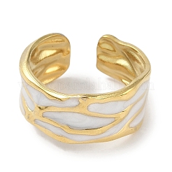 Ion Plating(IP) 304 Stainless Steel Enamel Cuff Finger Rings&nbsp;RJEW-L107-036G-01