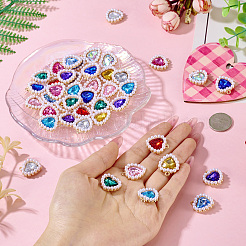 44Pcs 11 Colors Alloy Rhinestone Pendants&nbsp;ALRI-TA0001-27