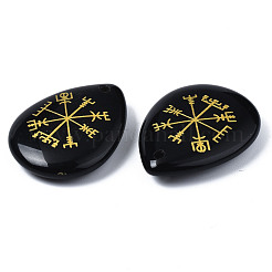 Natural Black Stone Pendants&nbsp;G-T122-72A