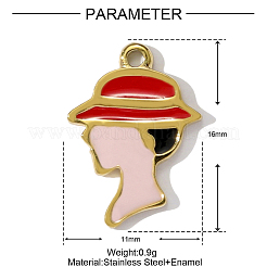 304 Stainless Steel Enamel Pendants&nbsp;STAS-OY001-97G