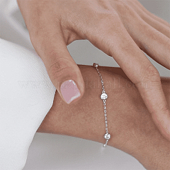 Sterling Silver Zircon Circle Jewelry Set Bracelet Necklace Anklet Elegant Daily Wear&nbsp;ID1679-2