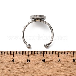 304 Stainless Steel Open Cuff Ring Components&nbsp;STAS-S134-01P-C01