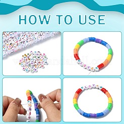 DIY Letter & Heart Acrylic & Plastic Stretch Bracelet Beaded Necklace Making Kit&nbsp;DIY-YW0008-41