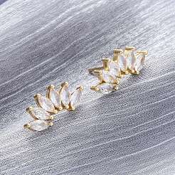 Horse Eye Sparkling Cubic Zirconia Stud Earrings for Her&nbsp;ZIRC-C025-25G