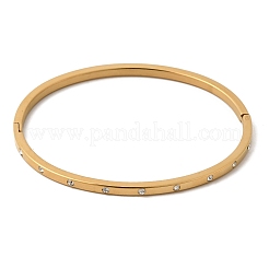 304 Stainless Steel Rhinestone Hinged Bangles for Women&nbsp;BJEW-D408-16G