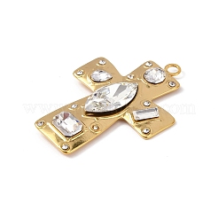 304 Stainless Steel Cubic Zirconia Pendants&nbsp;STAS-Z182-07G-02