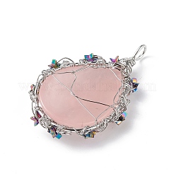 Natural Rose Quartz Big Pendants&nbsp;G-L524-09P-01