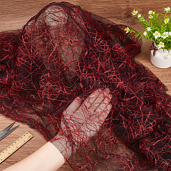 Halloween Spider Pattern Polyester Mesh Lace Fabric&nbsp;SENE-WH0003-04B