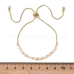 Adjustable Natural Cultured Freshwater Pearl Slider Bracelets&nbsp;BJEW-JB13692