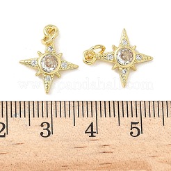 Brass Micro Pave Cubic Zirconia Pendants&nbsp;KK-Z120-27G