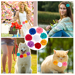 8Pcs 8 Colors Polyester Flower Ornament Accessories&nbsp;DIY-GF0010-64A