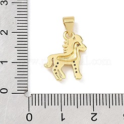 Brass Micro Pave Clear Cubic Zirconia Pendants&nbsp;KK-C265-01C-G