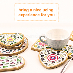 3Pcs 3 Style Wooden Mosaic Coaster Base Bottom Embryo&nbsp;AJEW-GF0004-31