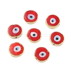Rack Plating Handmade Evil Eye Lampwork Beads&nbsp;KK-F838-02-G