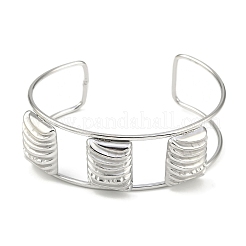 Non-Tarnish 304 Stainless Steel Wide Textured Open Cuff Bangles&nbsp;BJEW-Q348-05P-01