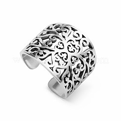 Hollow Out Flower Pattern Brass Cuff Rings for Women&nbsp;FS-WG0DDA6-01