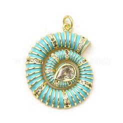 Brass Micro Pave Cubic Zirconia Pendants&nbsp;KK-I378-02G
