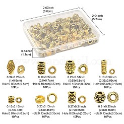 80Pcs 8 Styles Tibetan Style Alloy Beads&nbsp;TIBE-FS0001-13
